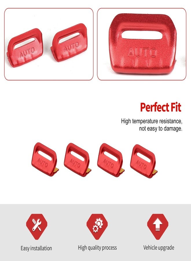 Jimen غطاء زر نافذة جيمين لسيارات جيب رانجلر JL/JT، عبوة من 4 قطع، غطاء مفتاح نافذة، ملحقات داخلية متوافقة مع سيارات جيب رانجلر JL وجلادياتور JT موديلات 2018-2023، مصنوع من سبائك الألومنيوم (أحمر). - Image 4